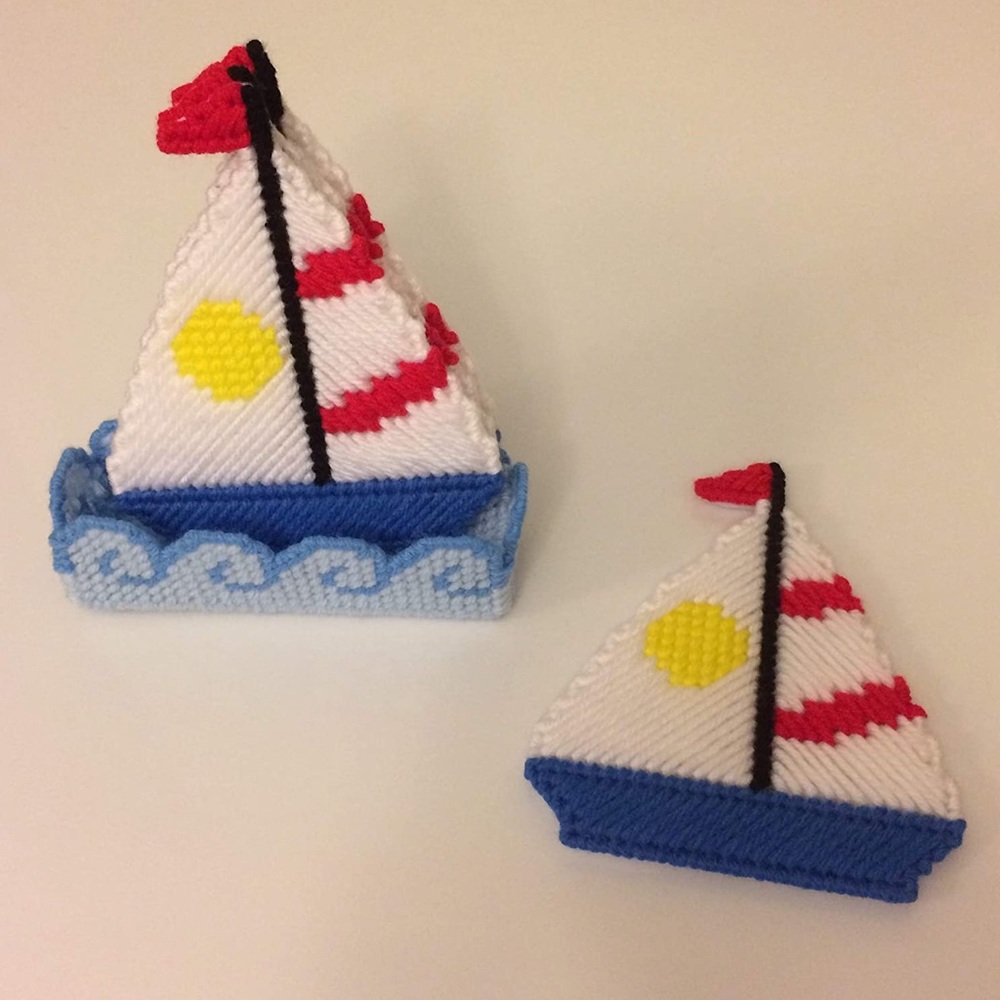 New Sailboat Drink Coasters Nautical Home Decor and Barware Accessories Handmade